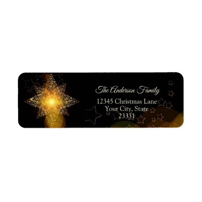 Christmas Shining Star Return Address Label (Front)