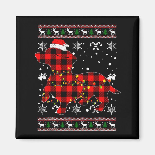 Christmas Shirt For Dachshund Lover Gift Santa Buf Magnet (Front)