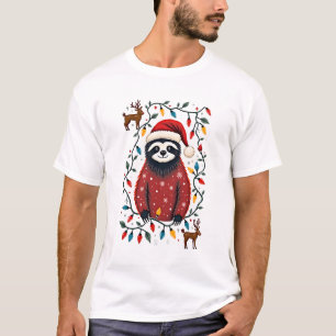 Christmas Shirt for Sloth Lover Gift Santa Buffalo