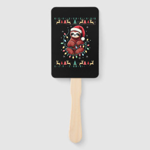Christmas Shirt for Sloth Lover Gift Santa Buffalo Hand Fan