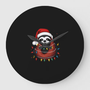Christmas Shirt for Sloth Lover Gift Santa Buffalo Large Clock