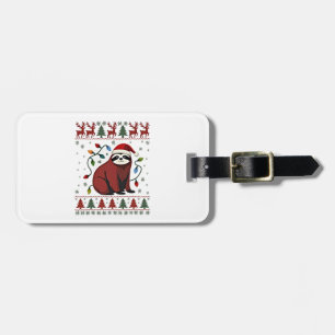 Christmas Shirt for Sloth Lover Gift Santa Buffalo Luggage Tag