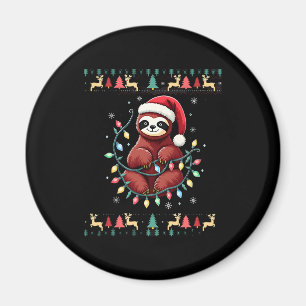 Christmas Shirt for Sloth Lover Gift Santa Buffalo Magnet