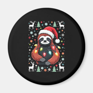 Christmas Shirt for Sloth Lover Gift Santa Buffalo Magnet