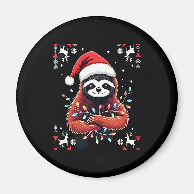 Christmas Shirt for Sloth Lover Gift Santa Buffalo Magnet (Front)