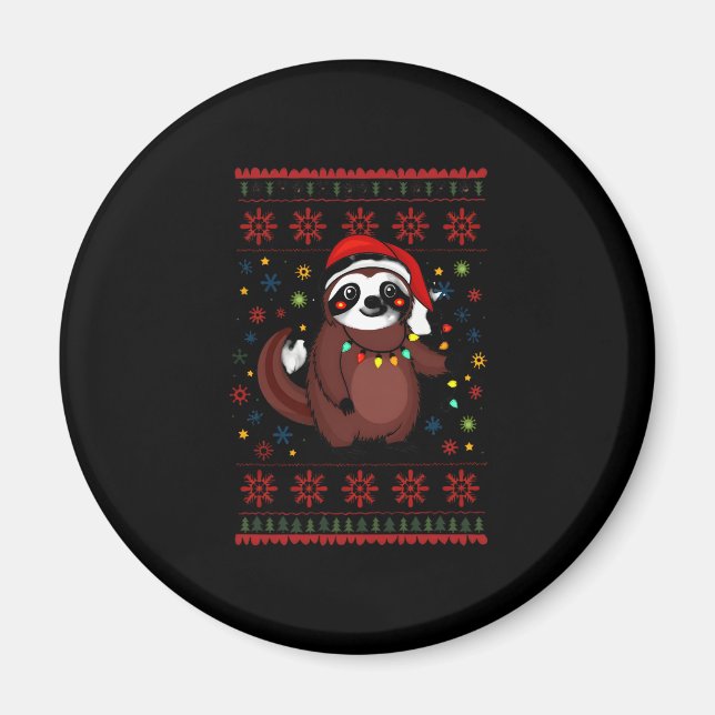 Christmas Shirt for Sloth Lover Gift Santa Buffalo Magnet (Front)