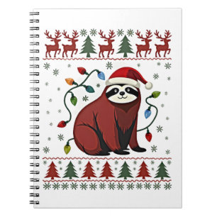 Christmas Shirt for Sloth Lover Gift Santa Buffalo Notebook
