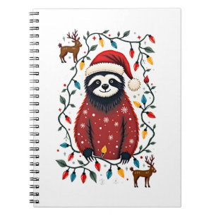 Christmas Shirt for Sloth Lover Gift Santa Buffalo Notebook