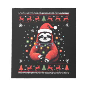 Christmas Shirt for Sloth Lover Gift Santa Buffalo Notepad