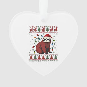 Christmas Shirt for Sloth Lover Gift Santa Buffalo Ornament