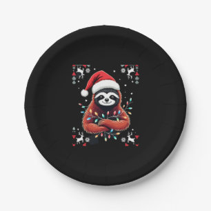 Christmas Shirt for Sloth Lover Gift Santa Buffalo Paper Plate