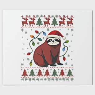 Christmas Shirt for Sloth Lover Gift Santa Buffalo Wrapping Paper