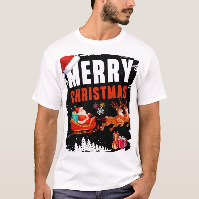 Christmas Shirt Men Merry Christmas Xmas T-shirt  (Front)