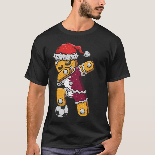 Christmas Shirt, Soccer Boy Jersey Dabbing T-Shirt (Front)