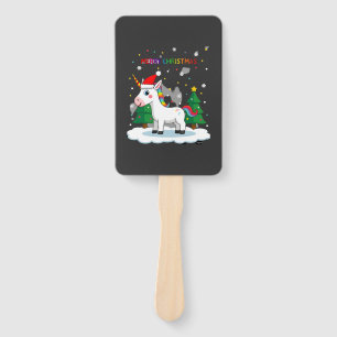 Christmas Shirt Unicorn Girls Christmas Outfit Chr Hand Fan
