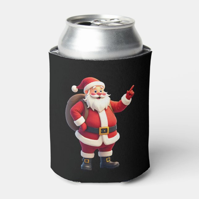 Christmas Shirts for Boys Kids Dabbing Santa Xmas  Can Cooler (Can Front)