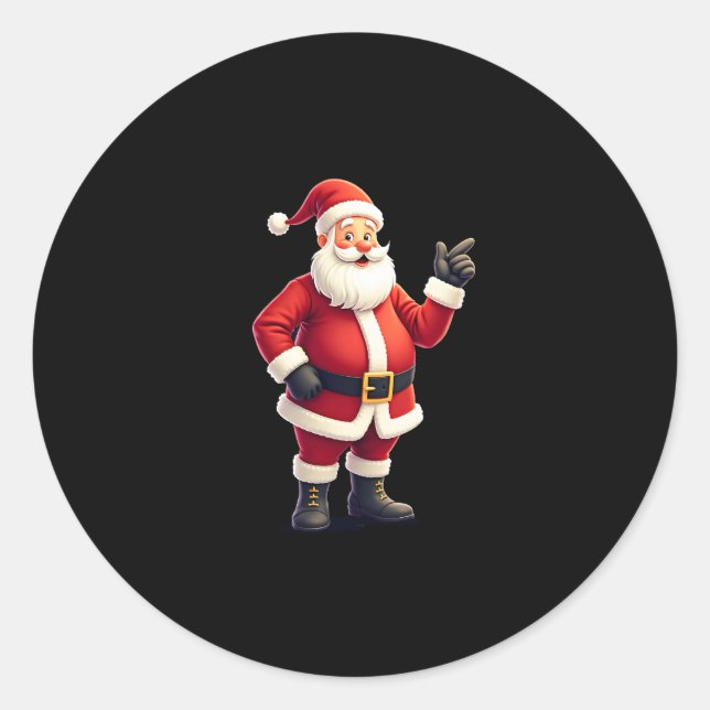 Christmas Shirts for Boys Kids Dabbing Santa Xmas  Classic Round Sticker (Front)