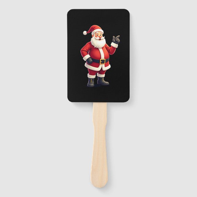 Christmas Shirts for Boys Kids Dabbing Santa Xmas  Hand Fan (Front)