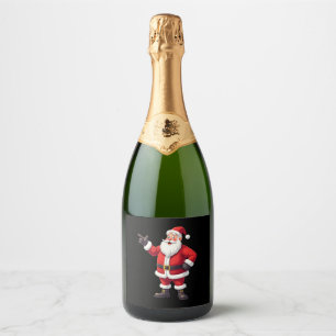 Christmas Shirts for Boys Kids Dabbing Santa Xmas  Sparkling Wine Label