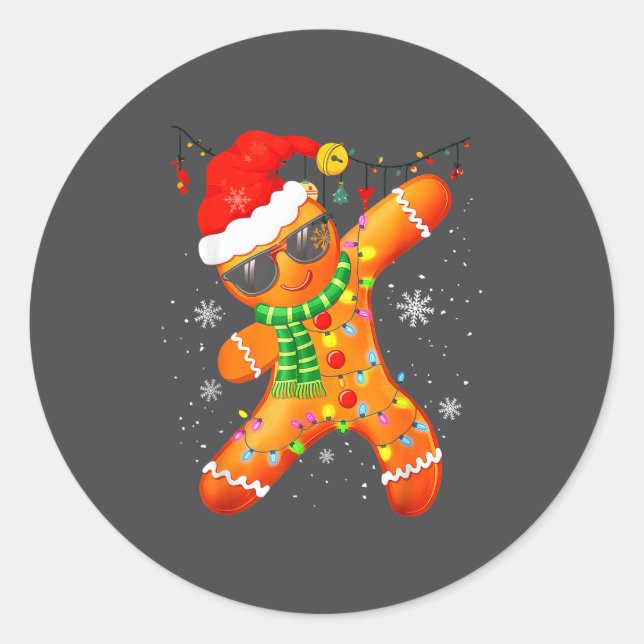 Christmas Shirts Kids Boys Toddler Gingerbread Xma Classic Round Sticker (Front)