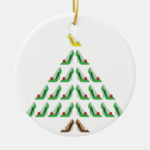 Christmas Shoe Tree Ceramic Ornament