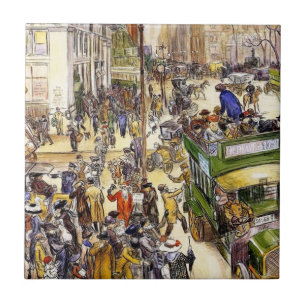 Christmas Shoppers on Fifth Avenue (New York City) Ceramic Tile