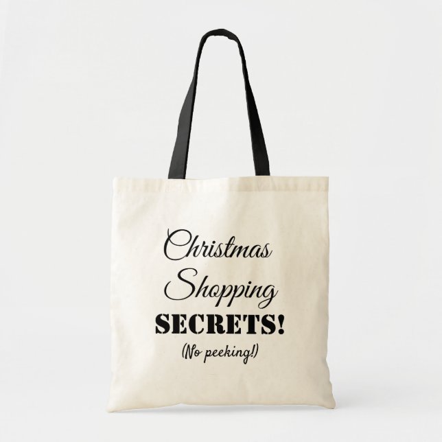 Christmas Shopping Black and White Tote Bag (Front)