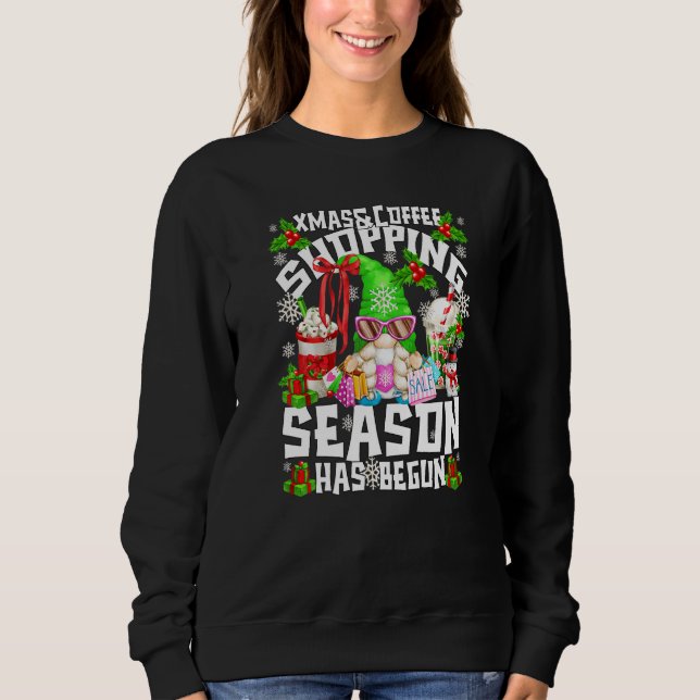 Christmas Shopping Gnome For Women Xmas Coffee Mug Sweatshirt (Front)