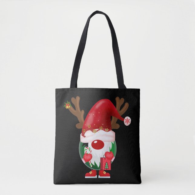 Christmas Shopping Gnome  Tote Bag (Front)