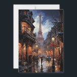 Christmas Shopping In Paris Holiday Card<br><div class="desc">Paris in the rain while doing your Christmas shopping.</div>