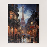 Christmas Shopping In Paris Jigsaw Puzzle<br><div class="desc">Paris in the rain while doing your Christmas shopping.</div>