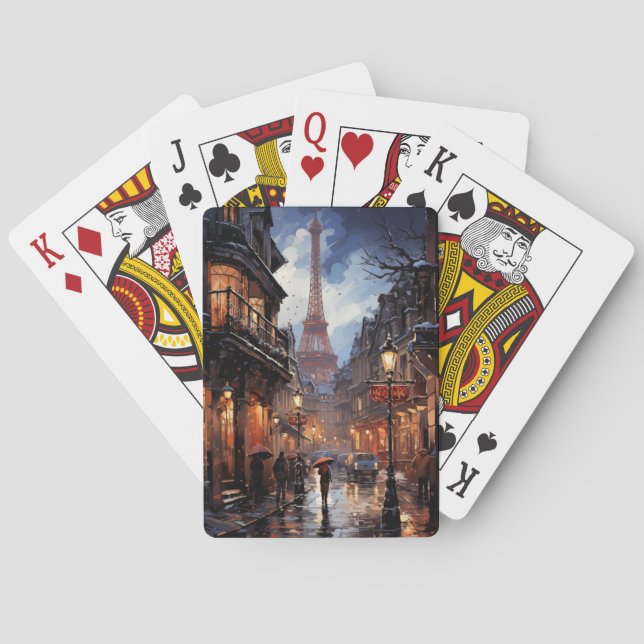 Christmas Shopping In Paris Playing Cards (Back)