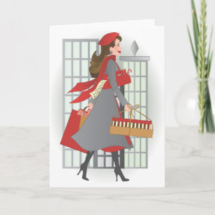 Christmas Shopping in the City Holiday Card