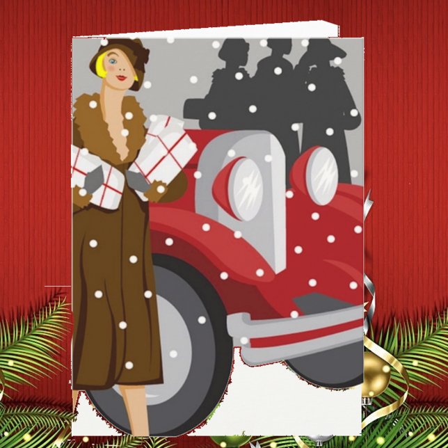 Christmas Shopping in the Snow Holiday Card (Creator Uploaded)