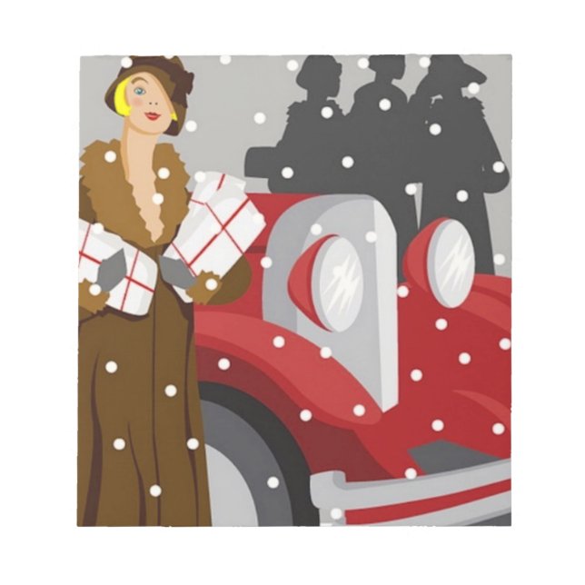 Christmas Shopping in the Snow Notepad (Front)