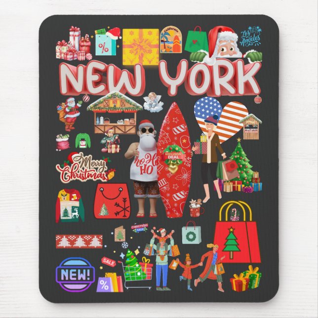 Christmas Shopping Mouse Pad (Front)