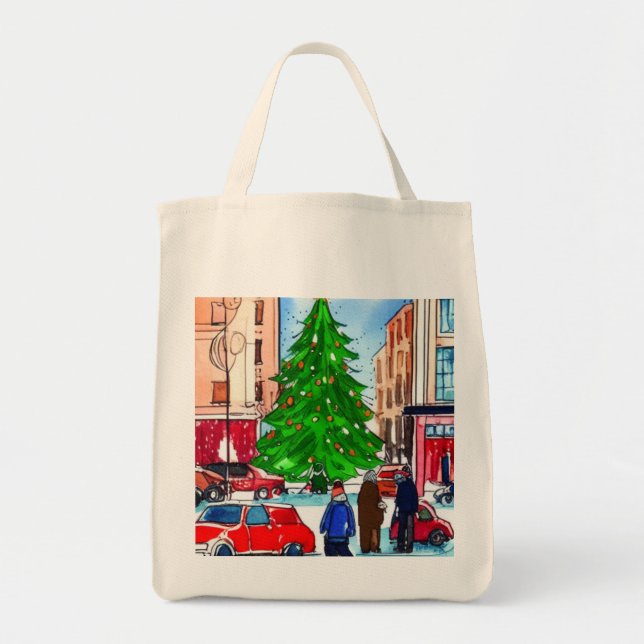 Christmas Shopping Tote Bag (Front)