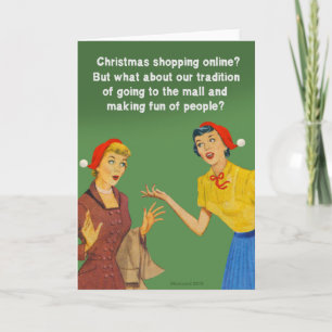 Christmas shopping tradition holiday card