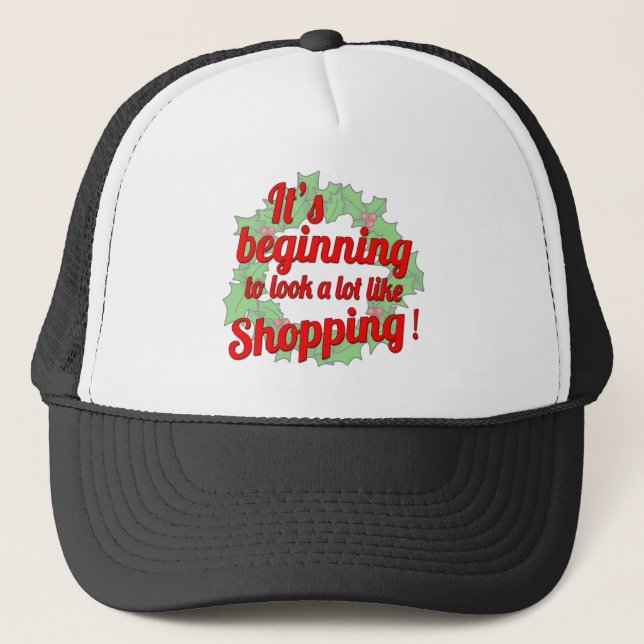 Christmas Shopping Trucker Hat (Front)