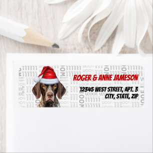 Christmas Shorthair Pointer Dog Return Address Label