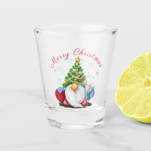 Christmas Shot Glass Gnome with Gift