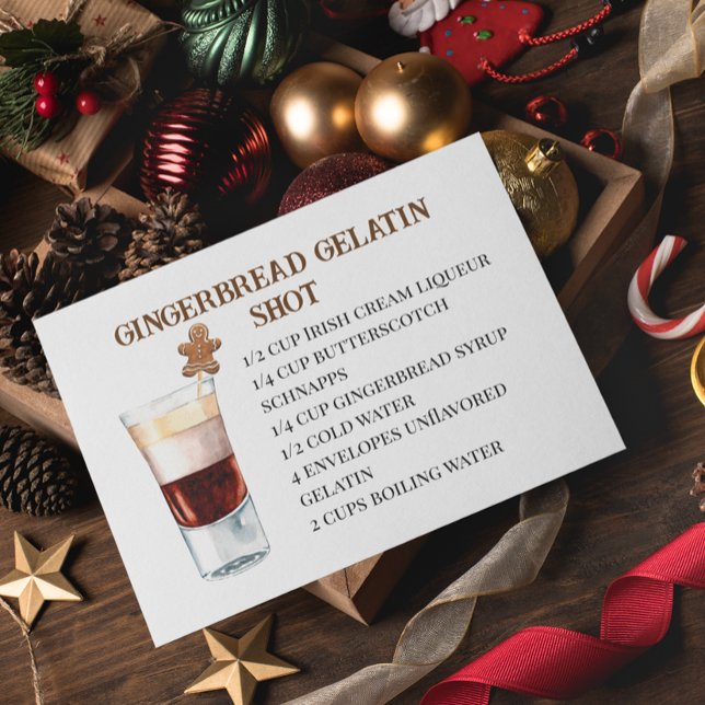 Christmas Shot Recipe Holiday Party Gingerbread  Postcard (Creator Uploaded)