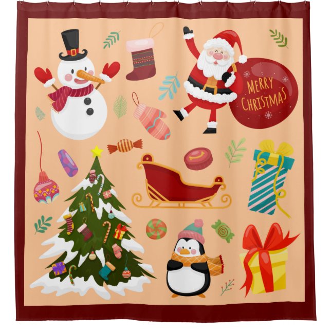 Christmas  shower curtain (Front)