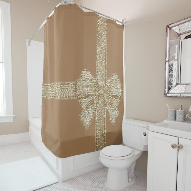 Christmas Shower Curtain Bow (In Situ)