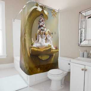 Christmas Shower Curtain, Christmas Angel Curtain