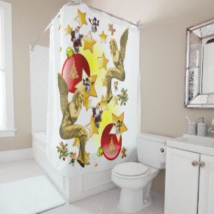 Christmas Shower Curtain, Christmas Angel Curtain