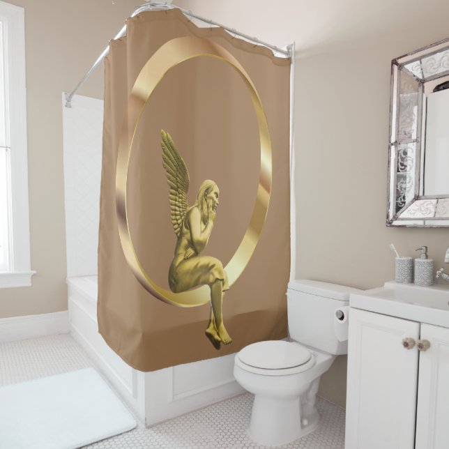 Christmas Shower Curtain, Christmas Angel Shower Curtain (In Situ)
