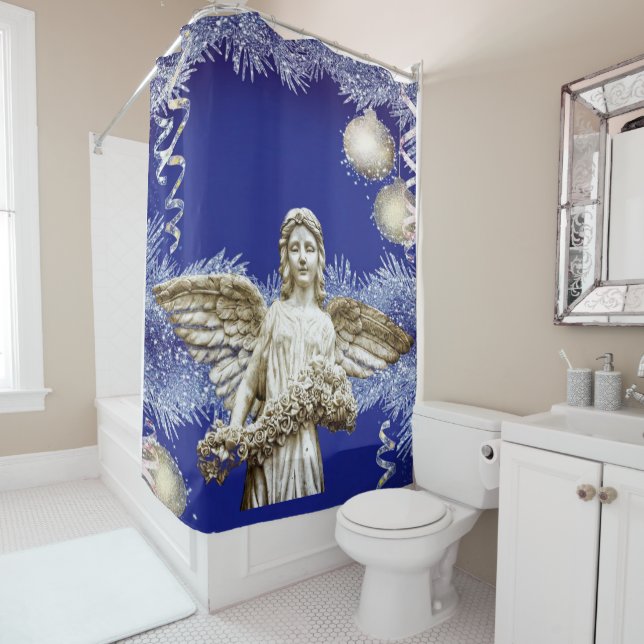 Christmas Shower Curtain, Christmas Angel Shower Curtain (In Situ)