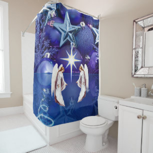Christmas Shower Curtain, Christmas Candle Curtain