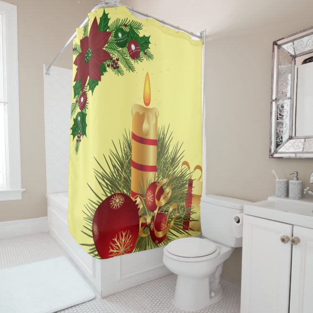 Christmas Shower Curtain, Christmas Candle Shower Curtain (In Situ)